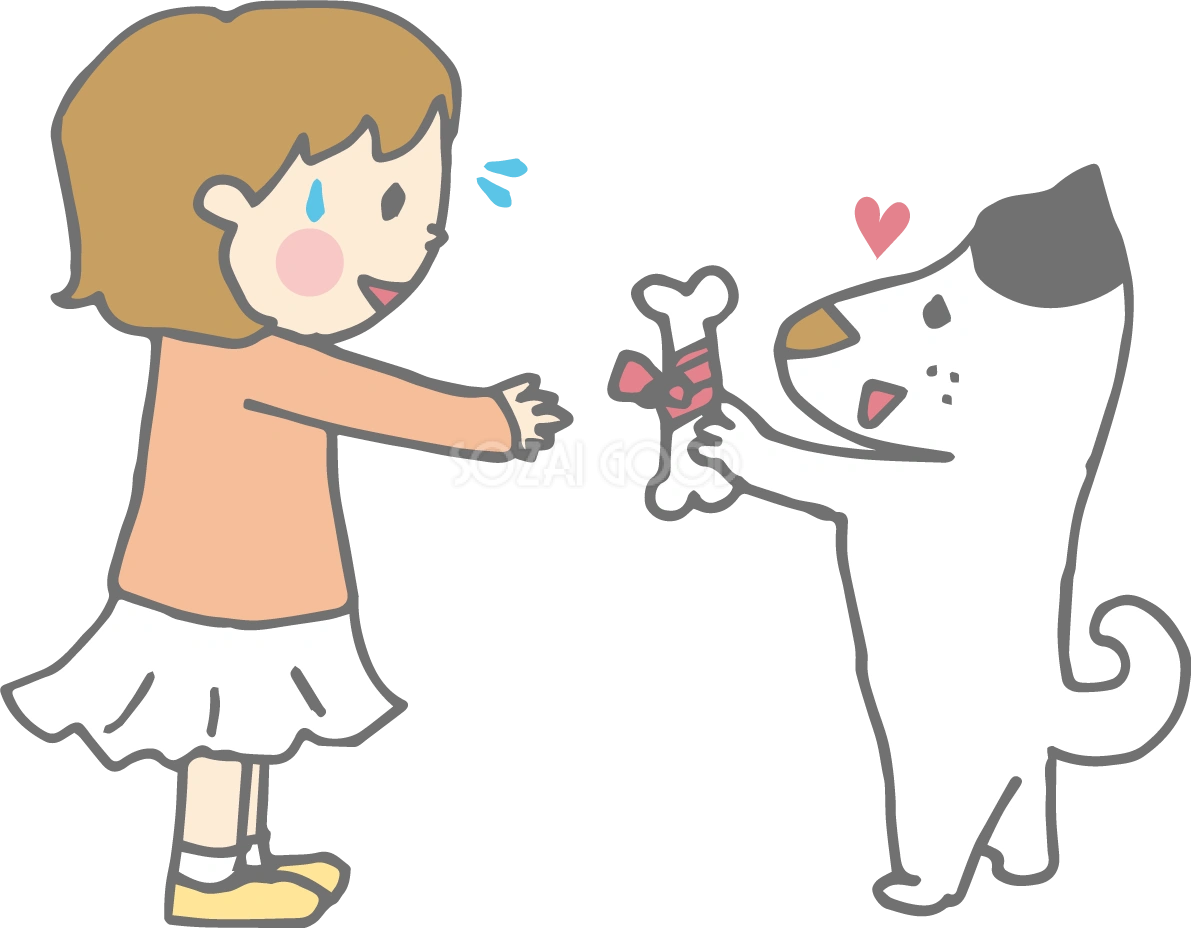 無料イラスト冬 プレゼントする犬36124