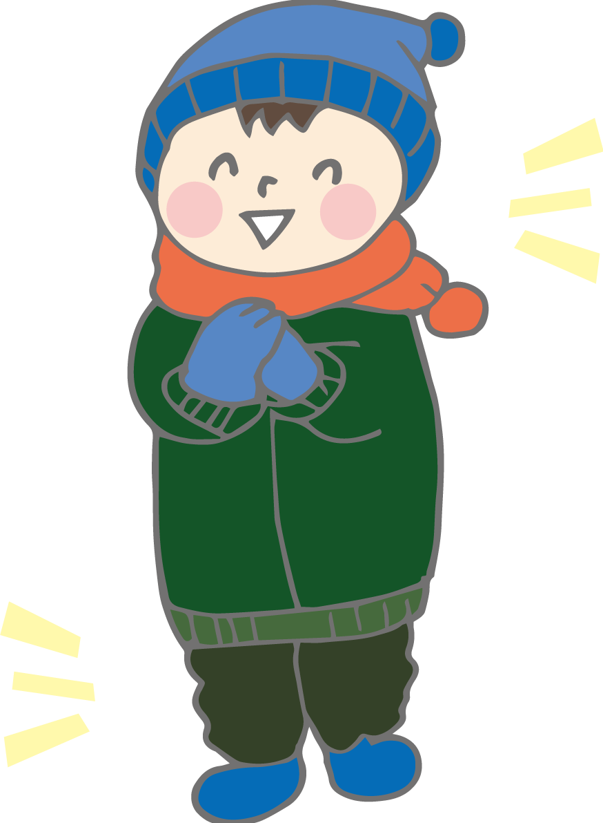 無料イラスト冬 冬の防寒対策の子供36161に写真・文字を入れる