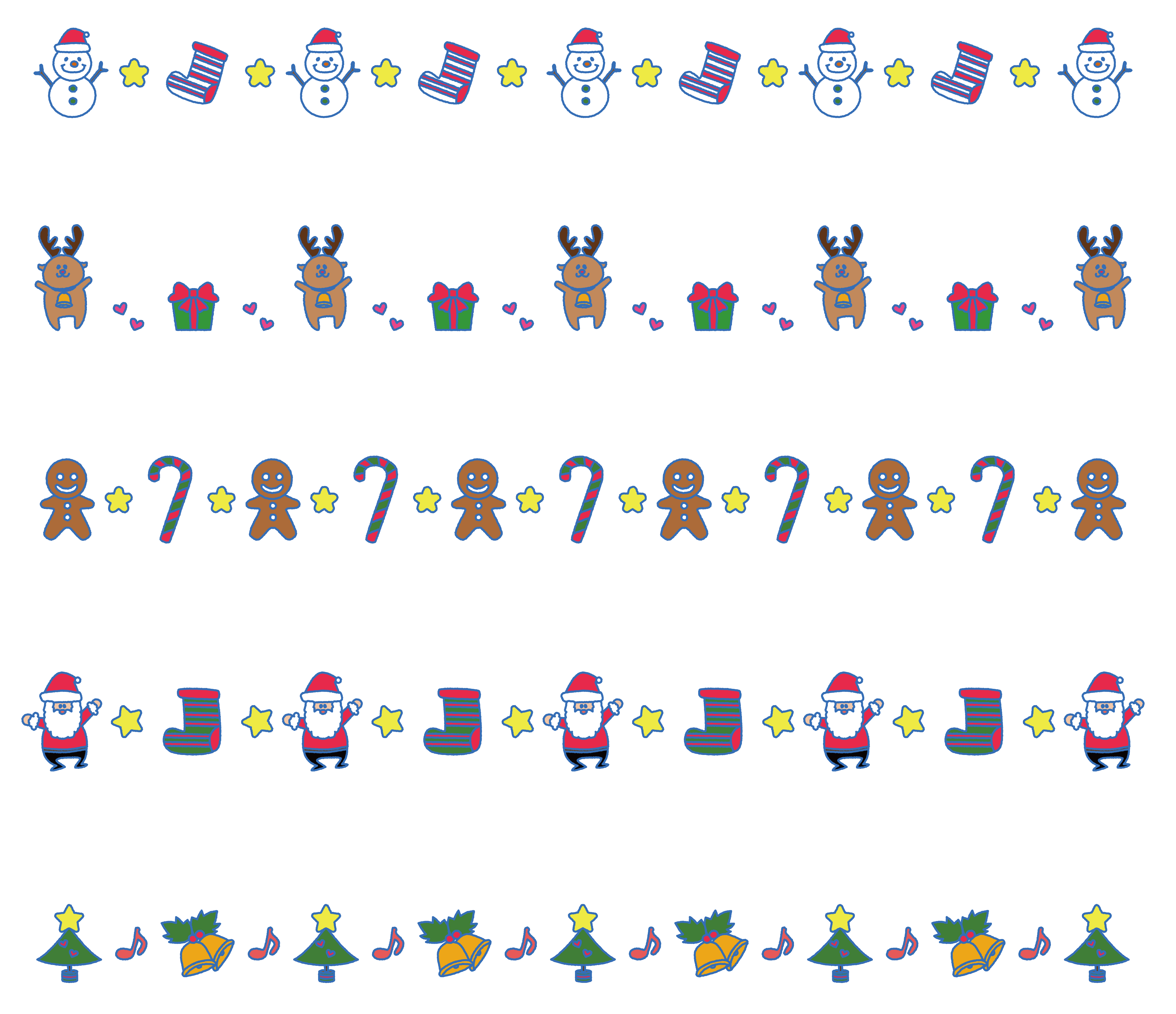 無料イラストのライン「クリスマス」36928に写真・文字を入れる