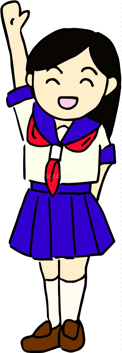 学校あいさつ無料イラスト「女子」36996