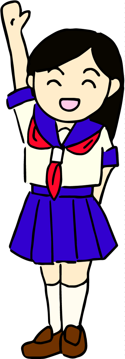 学校あいさつ無料イラスト「女子」36996に写真・文字を入れる