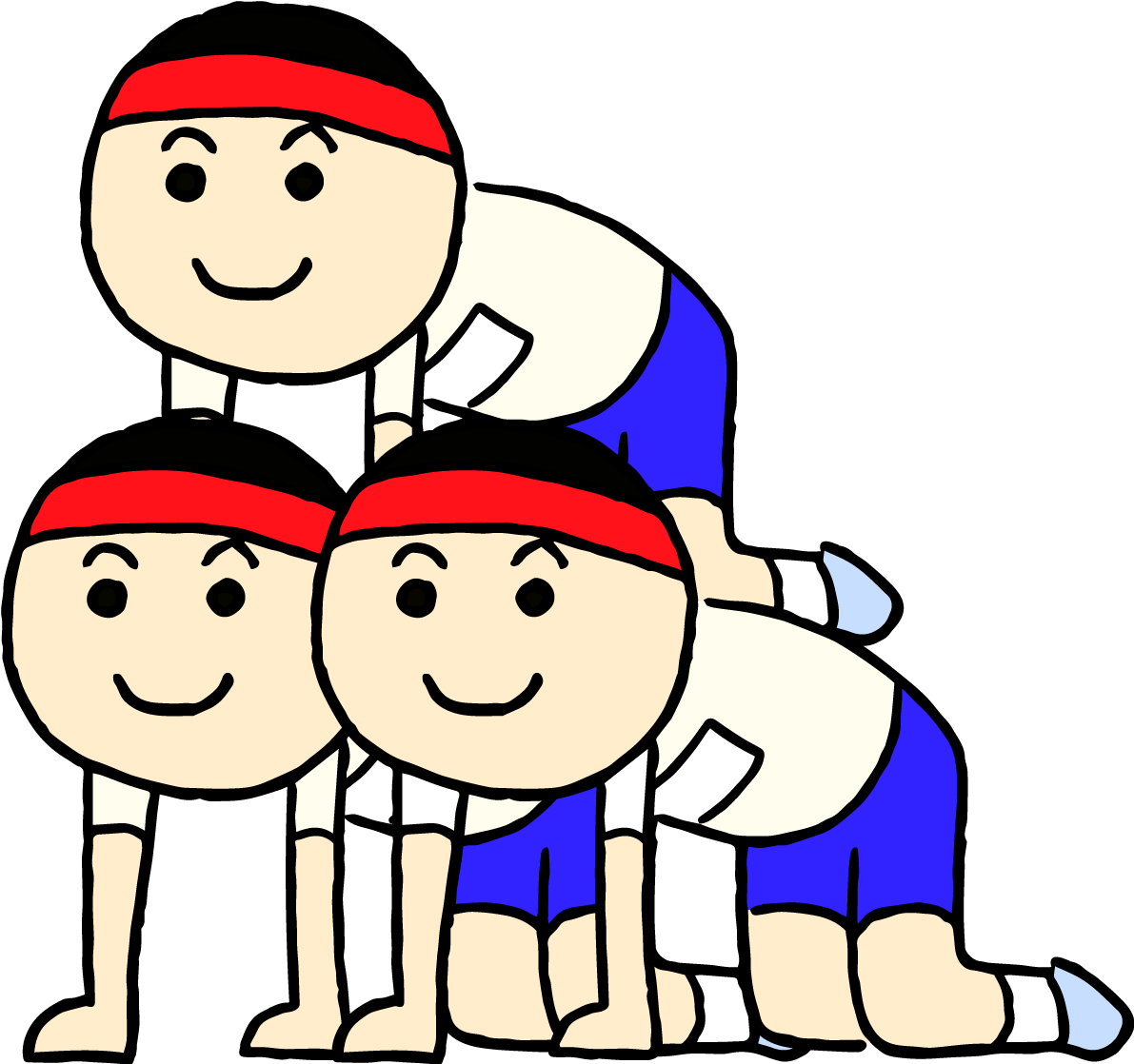 学校スポーツ無料イラスト「組体操」37016に写真・文字を入れる