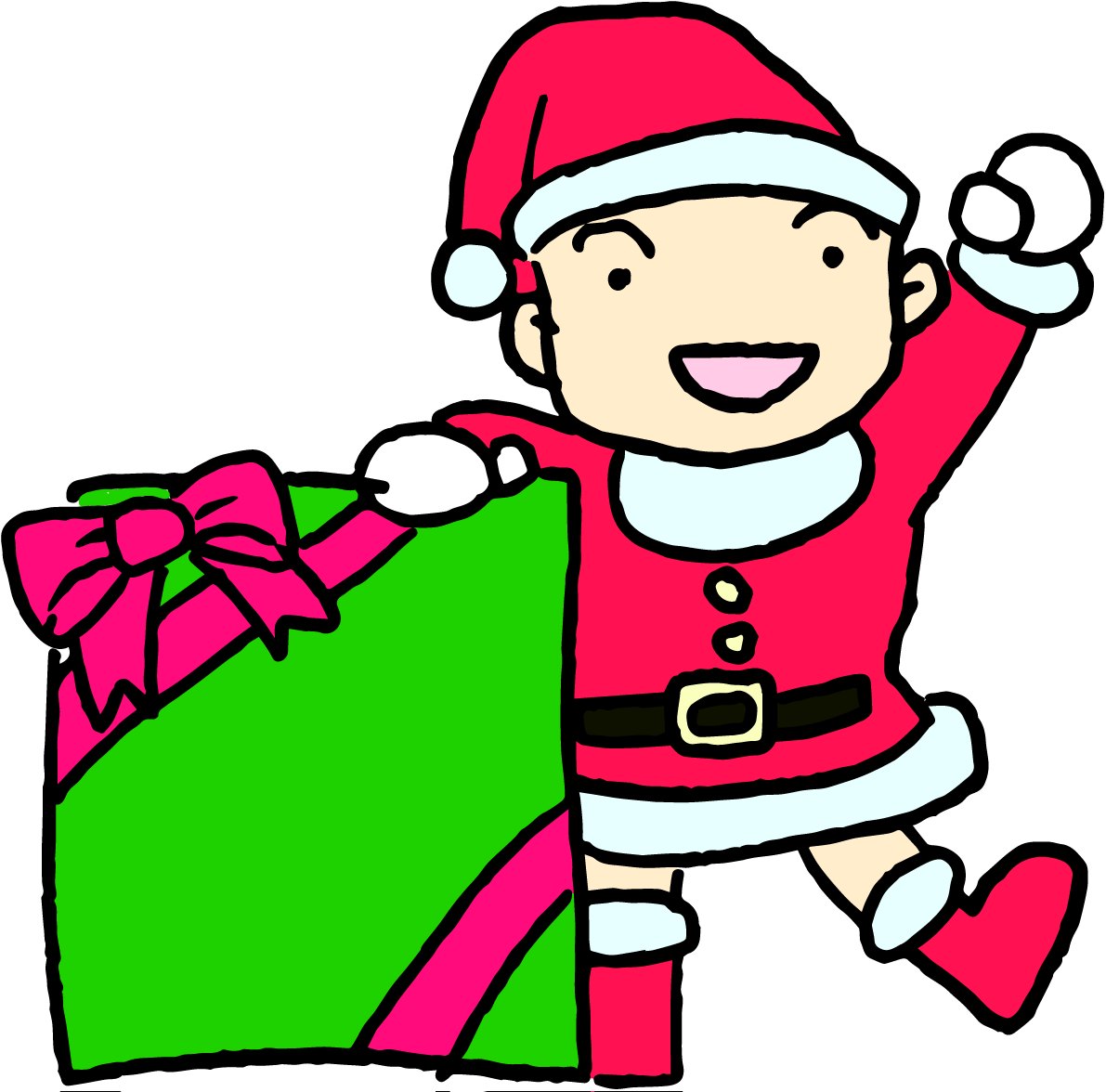 冬クリスマス無料イラスト「サンタ」37048に写真・文字を入れる