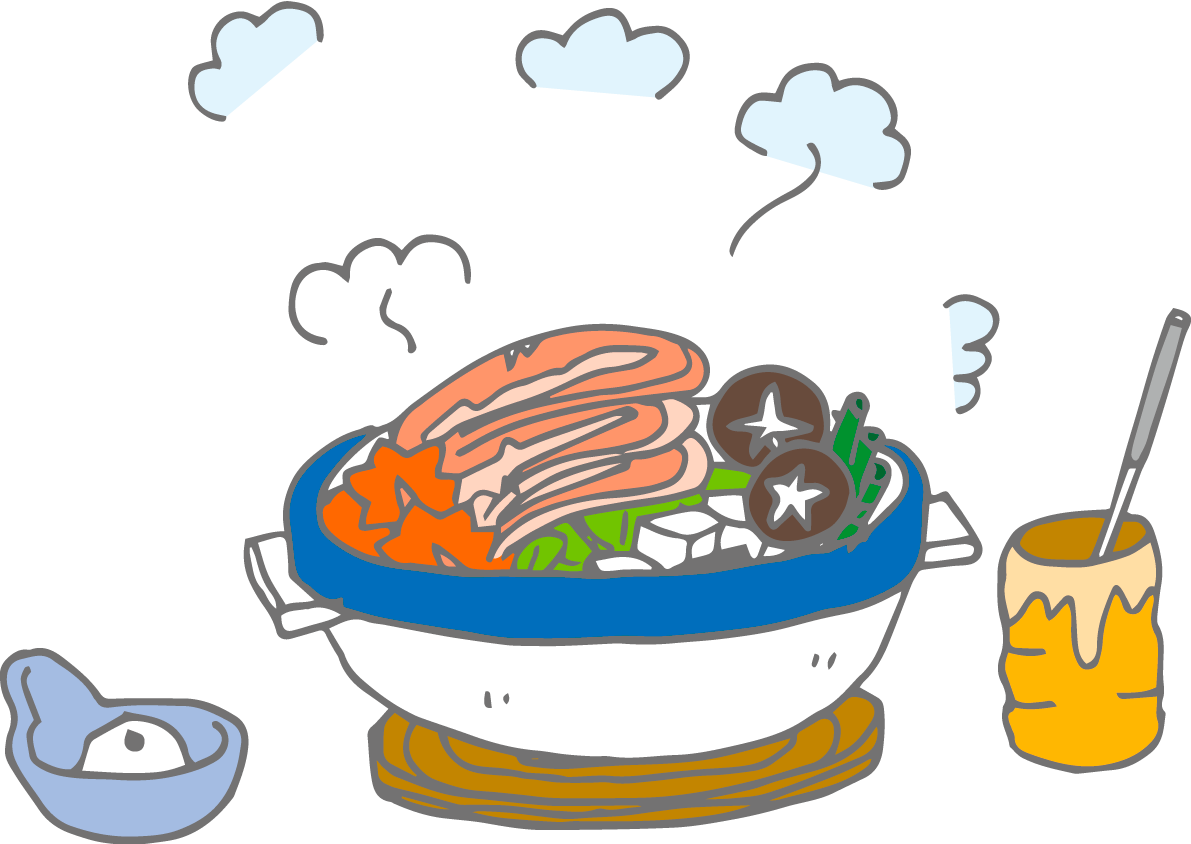 鍋 冬の無料イラスト37135に写真・文字を入れる