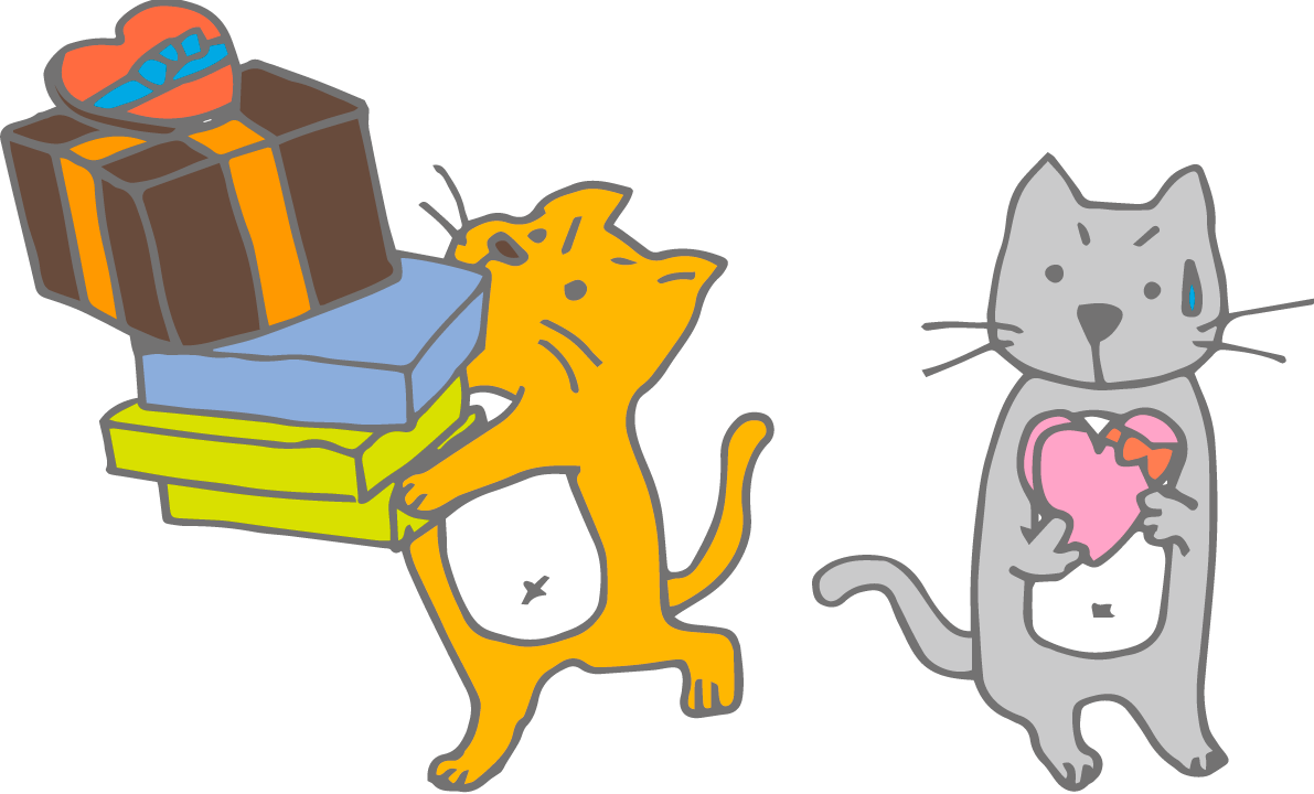 バレンタインデーゆるかわ猫 冬の無料イラスト37167に写真・文字を入れる