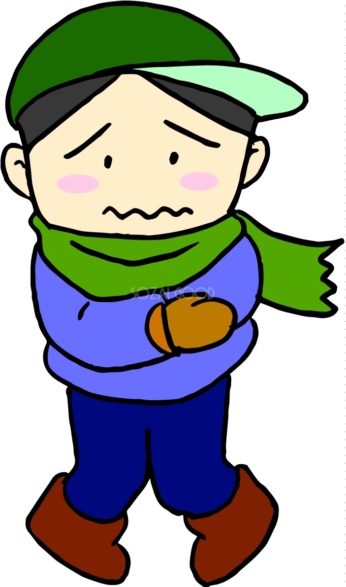 学校の冬イラスト(マフラー男の子)37421