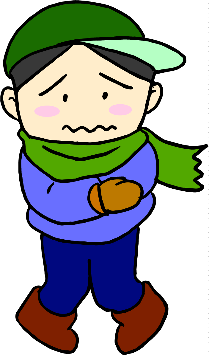 学校の冬イラスト(マフラー男の子)37421に写真・文字を入れる