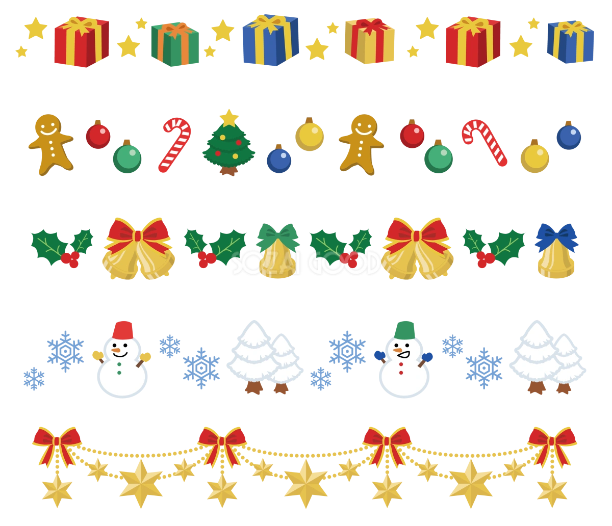 12月クリスマスイラストライン37569