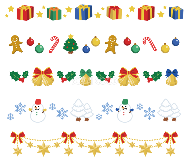 12月クリスマスイラストライン37569 素材good