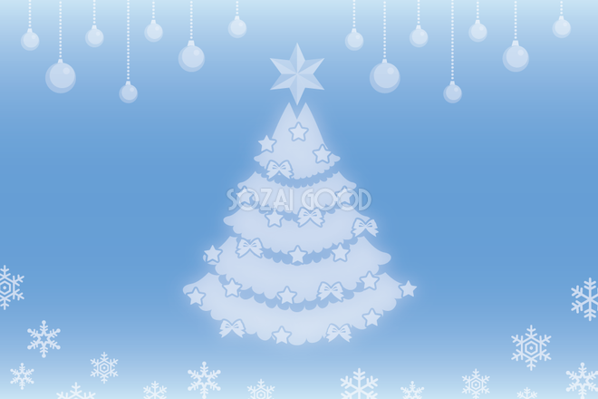 12月クリスマスイラスト背景 ホワイトクリスマスツリー 素材good