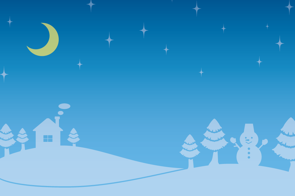 12月イラスト背景「夜の雪景色」37603に写真・文字を入れる