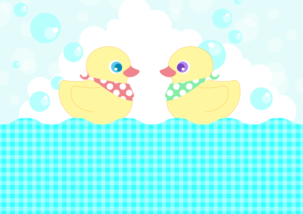 かわいい背景イラスト(あひる)37819に写真・文字を入れる