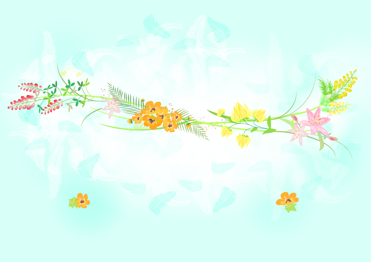 かわいい背景イラスト(お花のフレーム)37828に写真・文字を入れる
