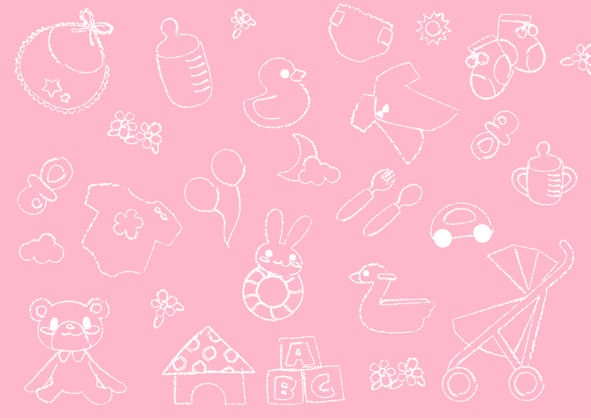 かわいい背景イラスト(ピンクの子供柄)37856に写真・文字を入れる