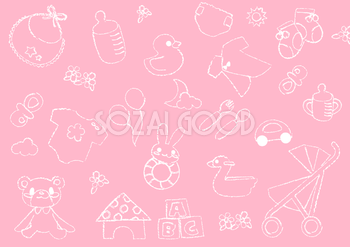 かわいい背景イラスト(ピンクの子供柄)37856