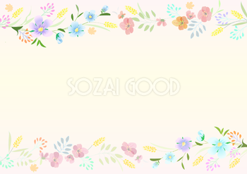 かわいい背景イラスト 草花のライン 374 素材good