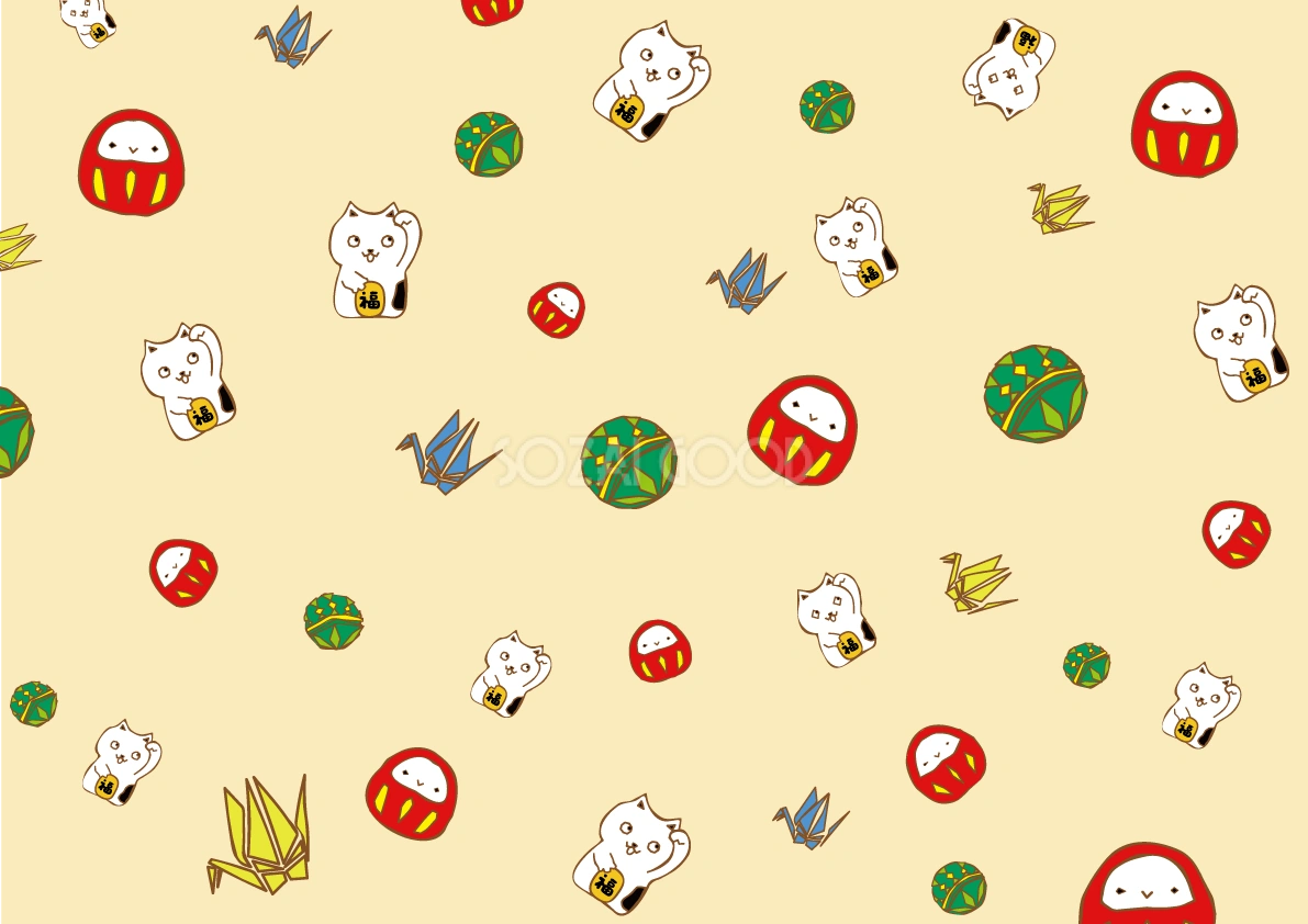1月かわいい背景無料イラスト(めでたい)38180