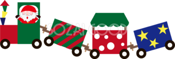 １2月かわいい無料イラスト クリスマストロッコ列車サンタ 364 素材good