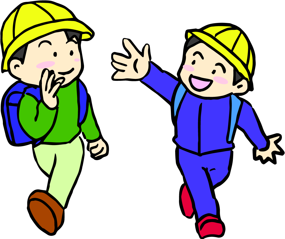 学校あいさつ無料イラスト(男の子)38417に写真・文字を入れる