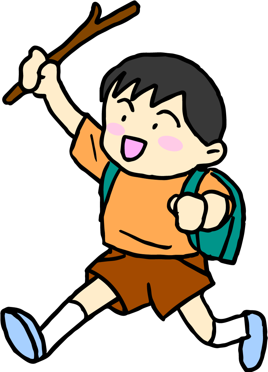 学校の子供 無料イラスト(下校)38425に写真・文字を入れる