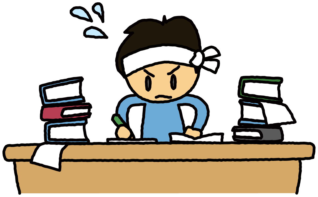 学校の勉強 無料イラスト(自宅学習)38445に写真・文字を入れる
