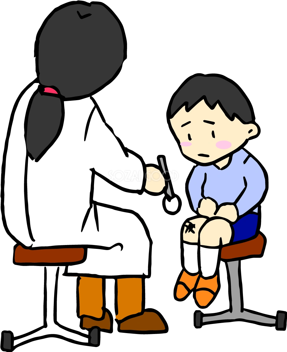 学校の保健室 無料イラスト(治療)38453