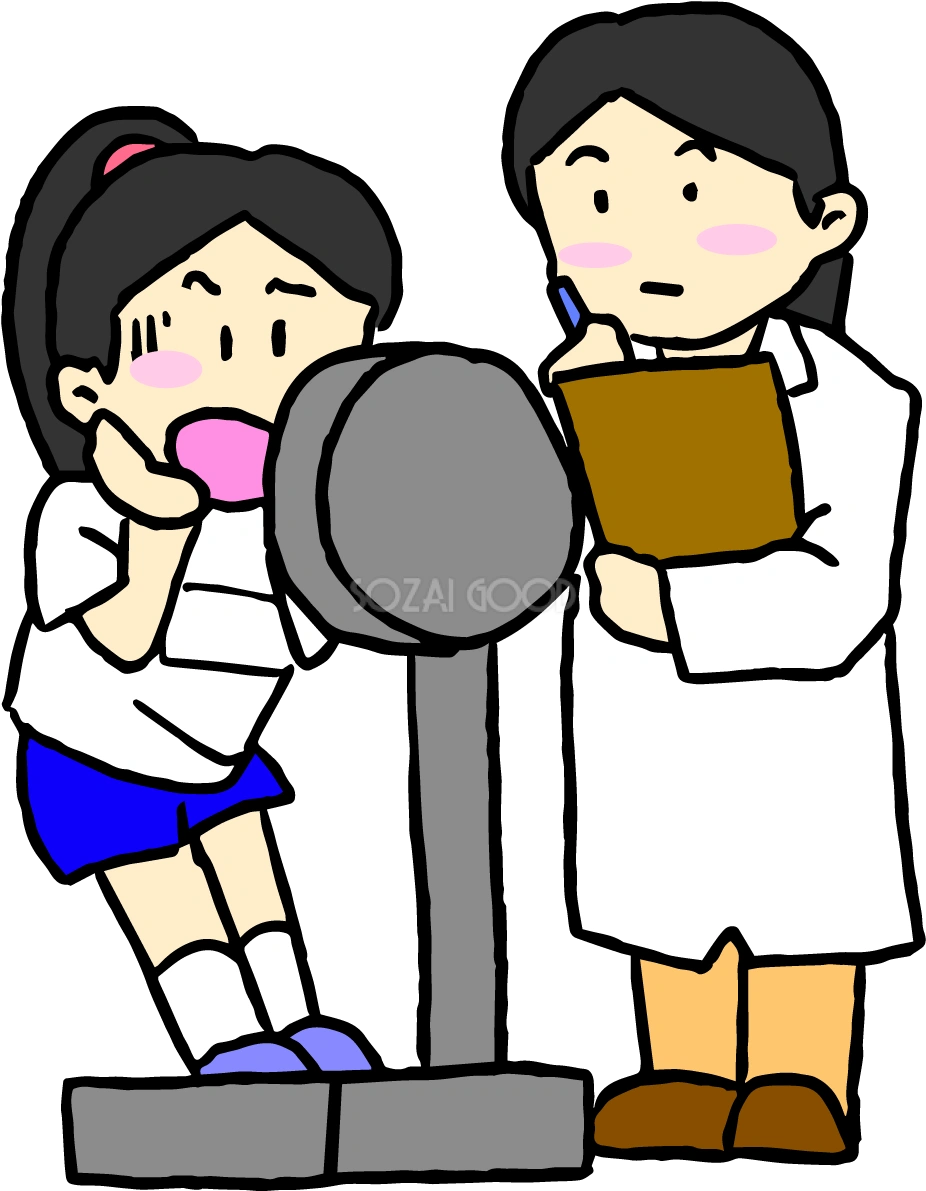 学校の保健室 無料イラスト(体重計)38457