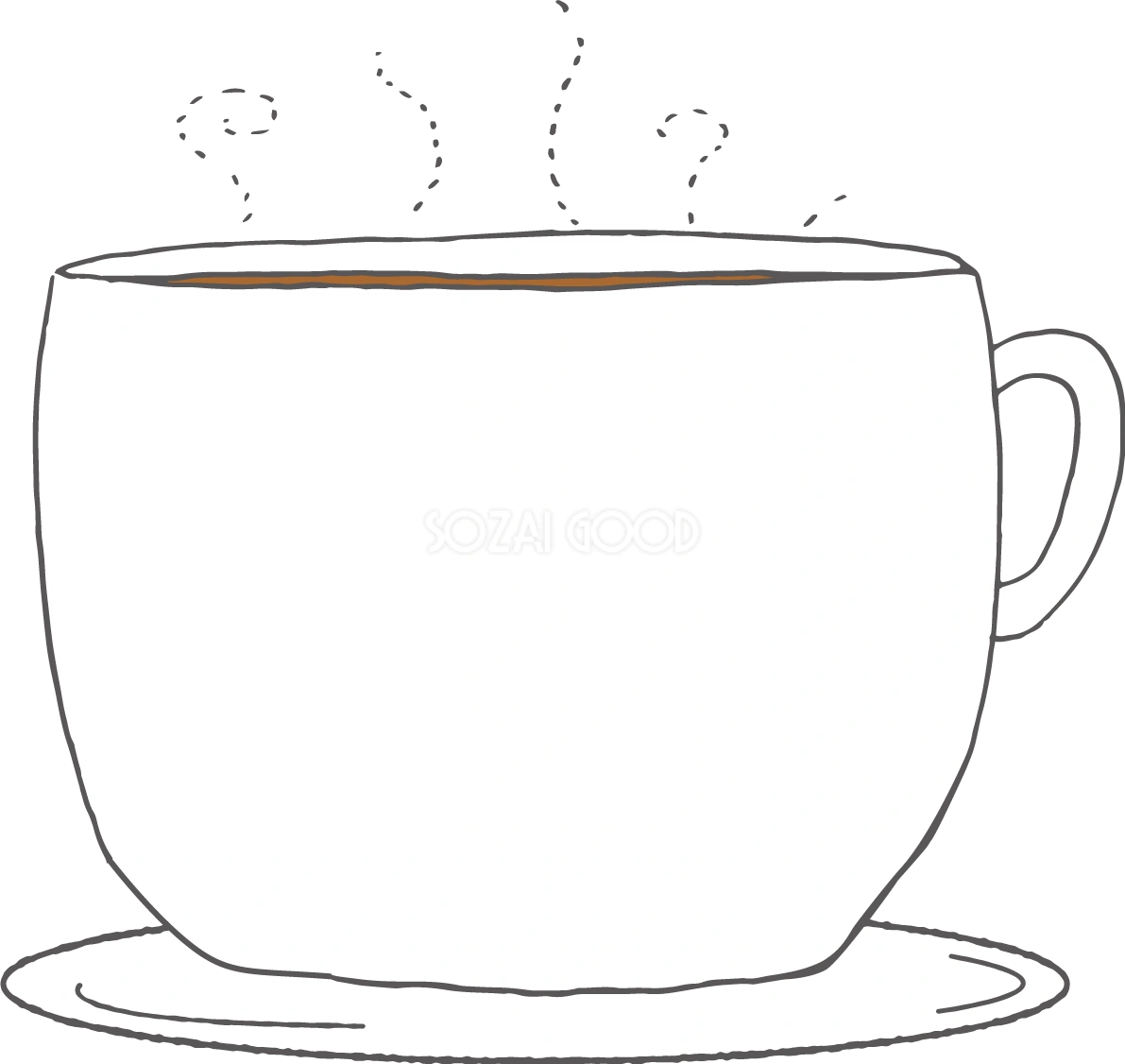 冬の枠 無料イラスト( コーヒーカップ)38482