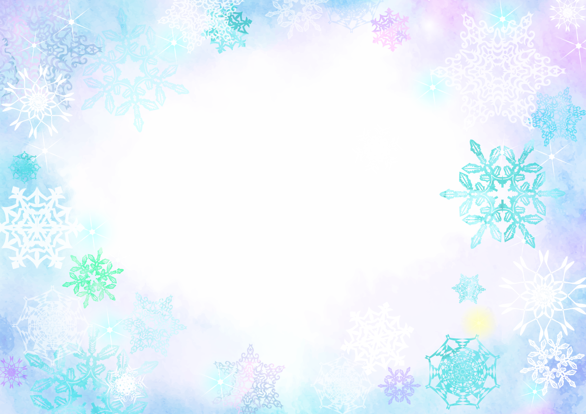 冬の背景イラスト(雪の結晶枠やフレーム)38703に写真・文字を入れる
