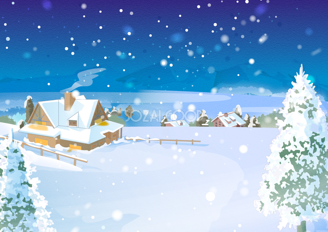 Condat Download 23 雪景色 暖かい 冬 背景 イラスト