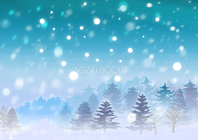 冬の背景イラスト 雪積もる山景色 風景 素材good