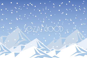 冬の背景フリーイラスト(山の雪景色)38801
