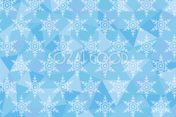 冬の背景フリーイラスト(氷の模様と雪の結晶)38838