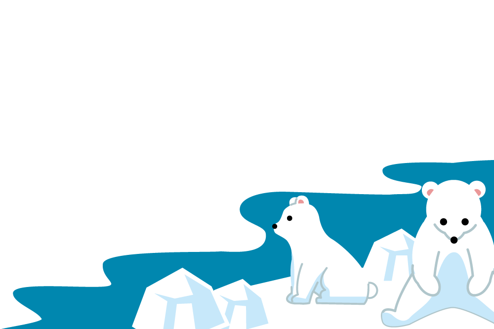 冬の背景イラスト無料(ホッキョクグマ)38954に写真・文字を入れる