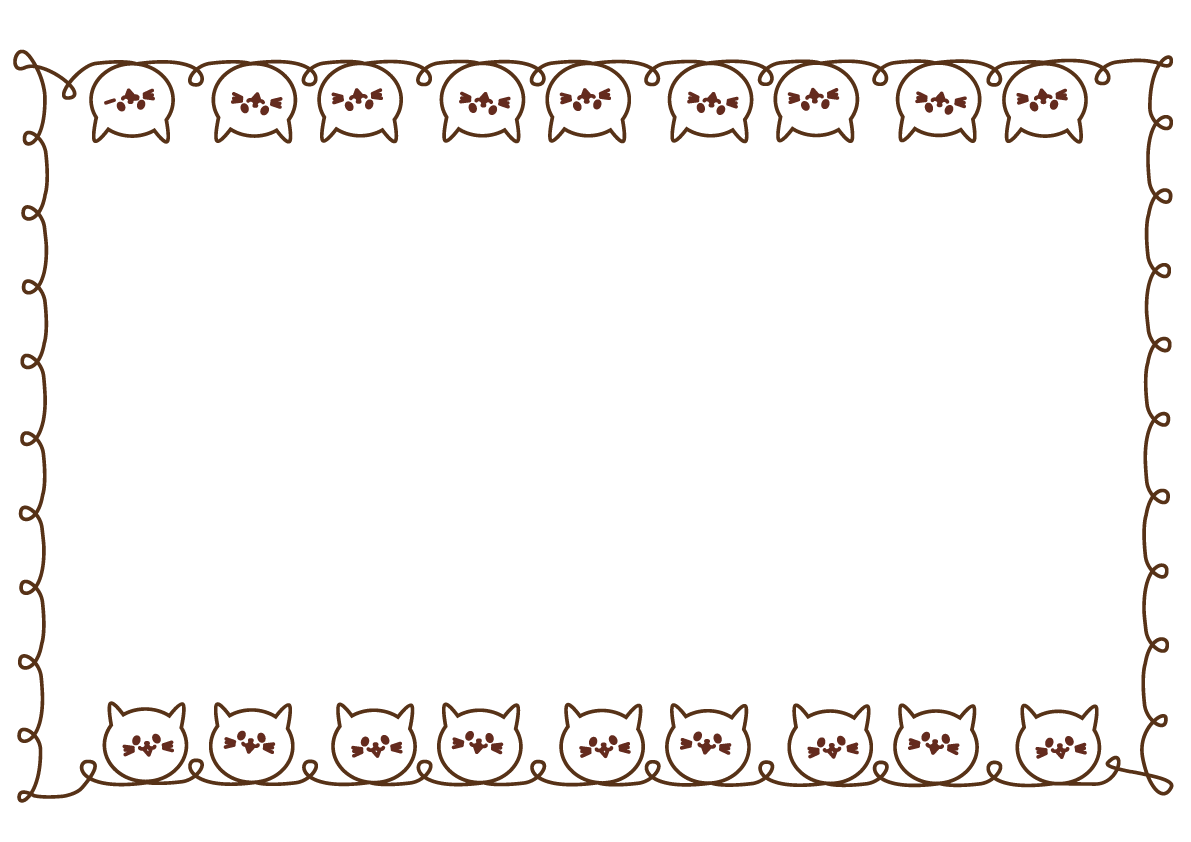 かわいい猫フレーム枠無料イラスト39332に写真・文字を入れる