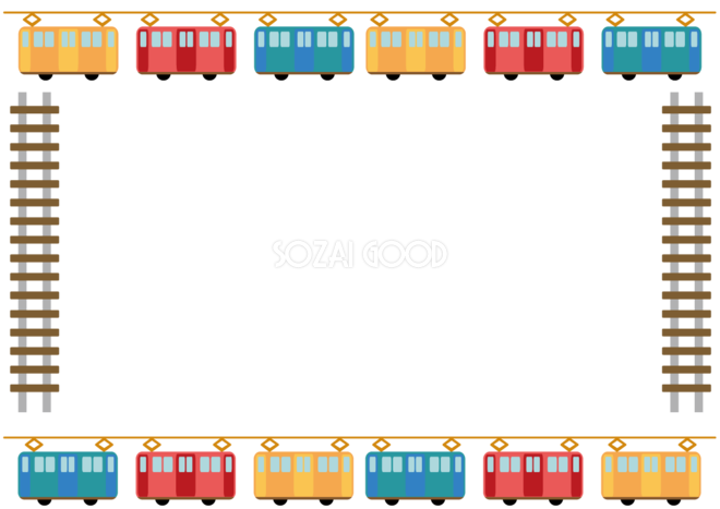 フレーム無料イラスト 電車でgo 39406 素材good