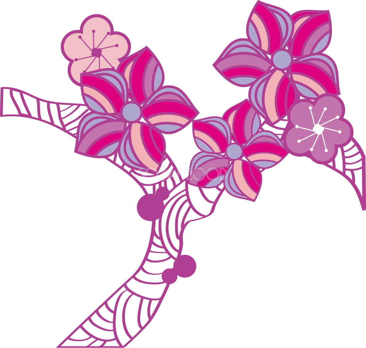 かっこいい桜 春イラスト(古風)39539