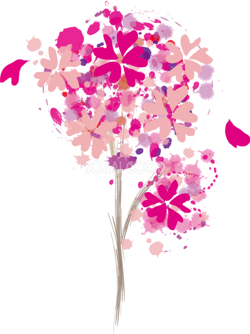 かっこいい桜 春イラスト 筆描き風 39548 素材good