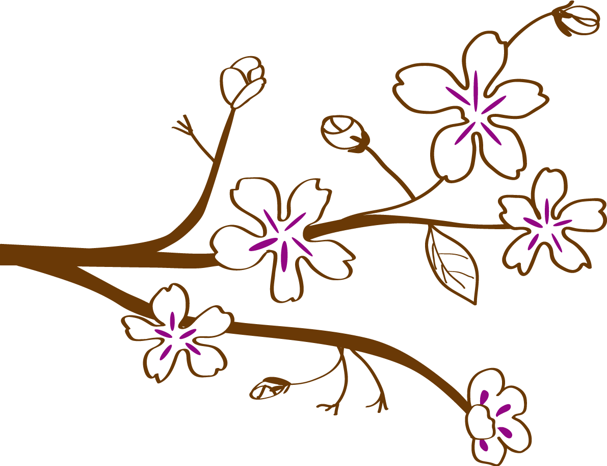 かわいい桜 春の花イラスト(シンプル和風)39560に写真・文字を入れる