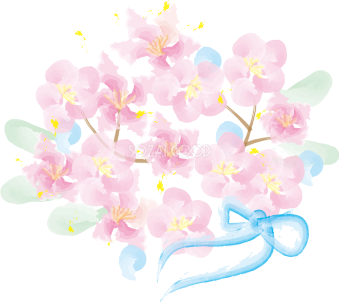 かわいい桜 春の花びらイラスト 水彩画 素材good