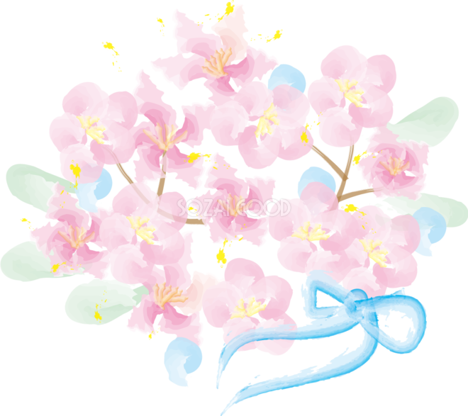 かわいい桜 春の花びらイラスト 水彩画 39580 素材good