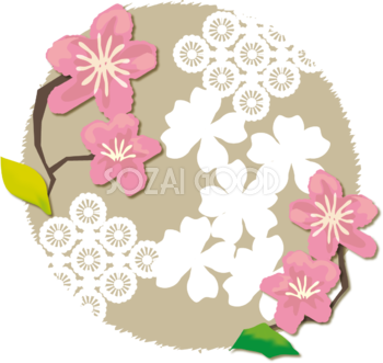 かわいい桜 春の花びらイラスト(和風)39592