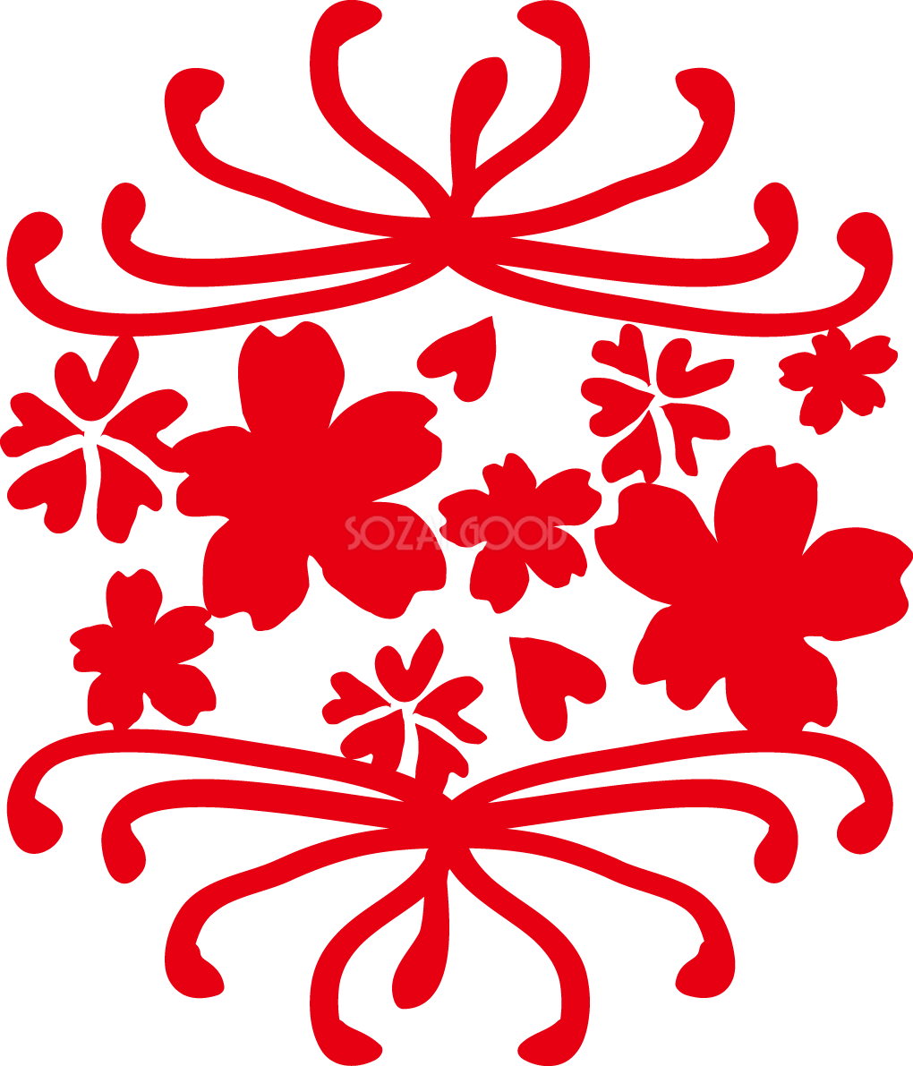 はんこの桜 春イラスト 和風(冠風)39620