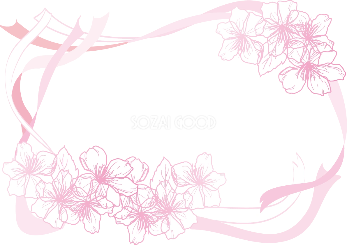 桜 春のフレームイラスト画像(おしゃれ&シンプル)39677