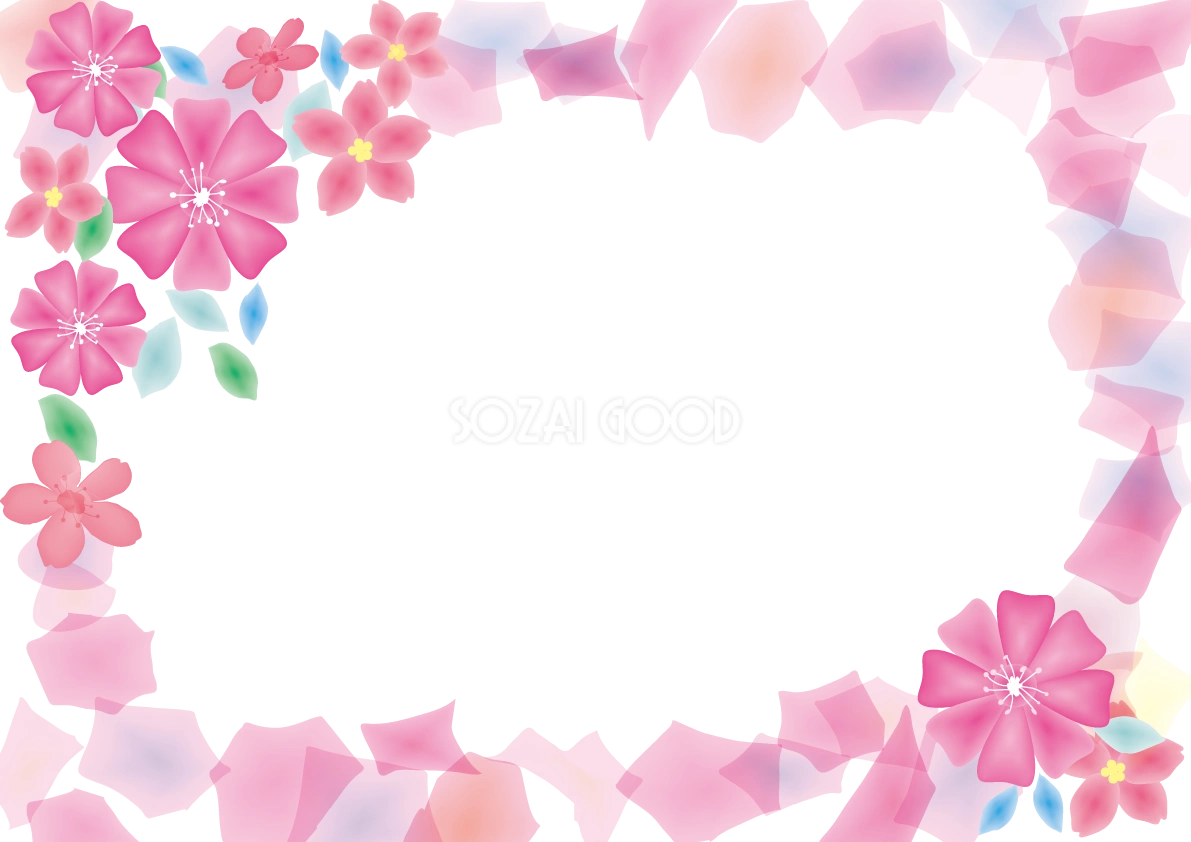 桜 春のフレームイラスト パスレル 39685
