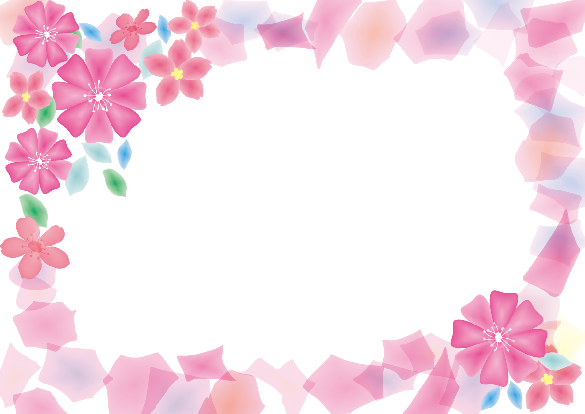 桜 春のフレームイラスト パスレル 39685に写真・文字を入れる