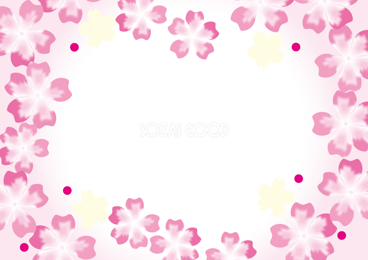 桜 春のフレームイラスト画像(ランダムに囲む)39693