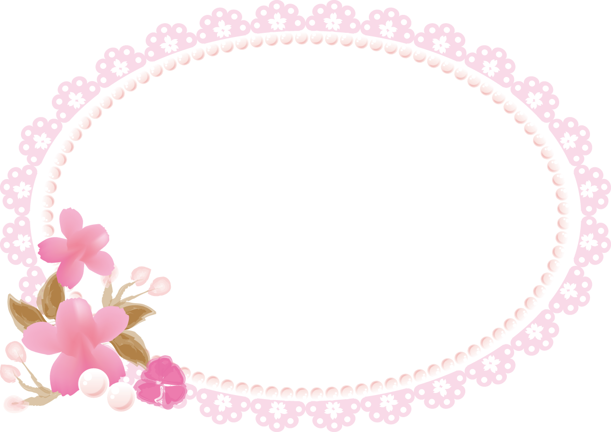 桜 春のフレームイラスト画像(レース風)39697に写真・文字を入れる