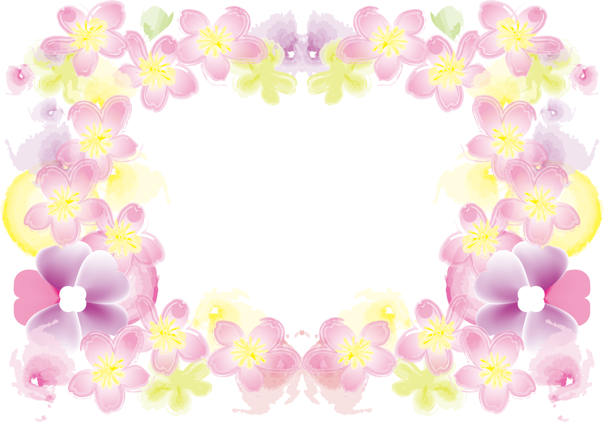 桜 春のフレームイラスト画像(水彩画風)39709に写真・文字を入れる