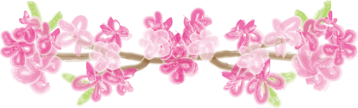 桜 春のラインイラスト(かわいい&水彩画)39741に写真・文字を入れる